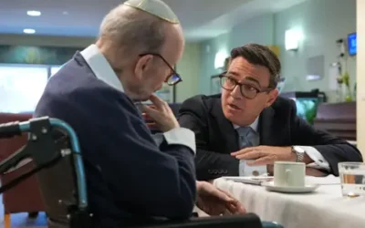 PM Andy Burnham visits Jewish Care home in north west London. Kirsty Wigglesworth PA