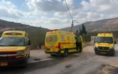 Magen David Adom ambulances at the scene of the deadly attack near Havat Gilad in Samaria. Credit: Magen David Adom (MDA). Magen David Adom ambulances at the scene of the deadly attack near Havat Gilad in Samaria. Credit: Magen David Adom (MDA).