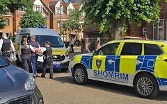 Police arrest a man following the incident at a Jewish family home in Stamford Hill. Credit: Shomrim.
