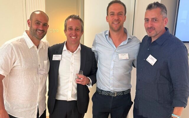 BCLP and Beacon Networking event, July 2026. Right to left: Alex Green, Ben Peters, Matthew Plax, Jerome Colemans