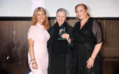 Kate Garraway and Paula Plaskow with Becky Williams from the Gold Standards Framework. July 2026. Credit: Care Talk Magazine and the Palliative and End of Life Care Awards