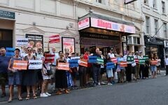 Our Fight supporters gather outside the Harold Pinter Theatre before the West End opening of Allegra in support of Dame Maureen Lipman. Photo Credit: Elliot Franks Our Fight supporters gather outside the Harold Pinter Theatre before the West End opening of Allegra in support of Dame Maureen Lipman. Photo Credit: Elliot Franks
