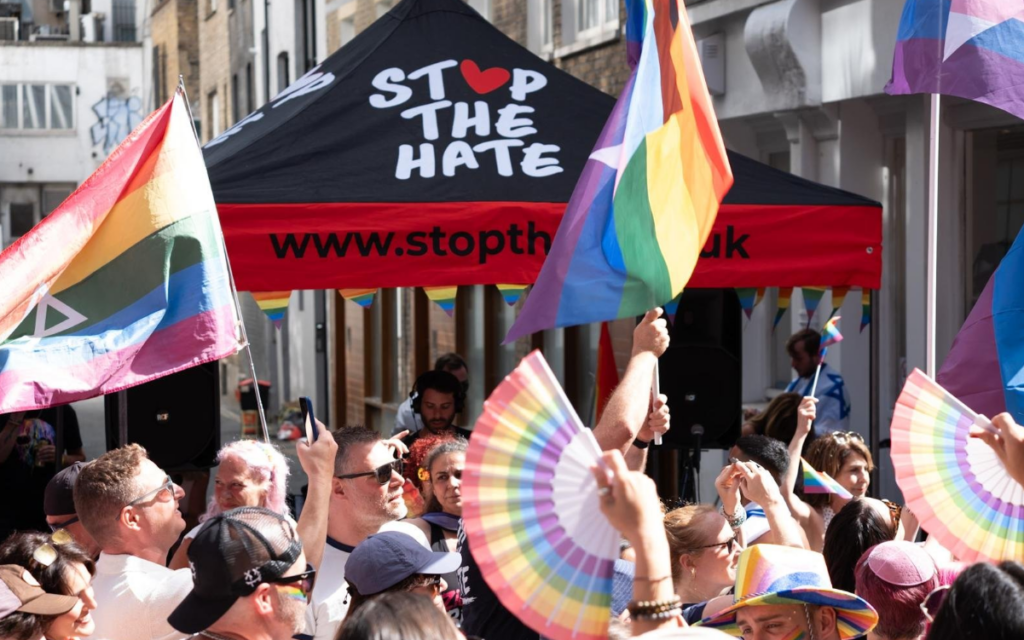 A scene from the weekend's LGBTQ+ pride parade (Credit: Stop the Hate UK)