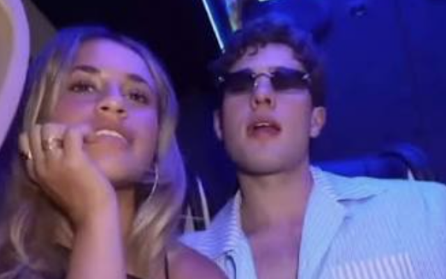 Shira Braun appears alongside controversial influencer Braden Peters, known online as Clavicular, during one of his livestreams in Israel.