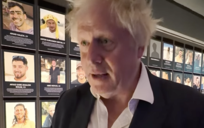 Johnson praised the Nova Exhibition’s organisers for their “huge bravery” after hearing survivors’ harrowing accounts of 7 October
