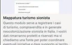 Screenshot of the online Google form that encouraged users to report the locations of Israeli and Jewish tourists in Italy.