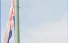 Union Jack flag flies in Temple Fortune
