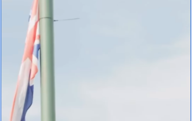 Union Jack flag flies in Temple Fortune