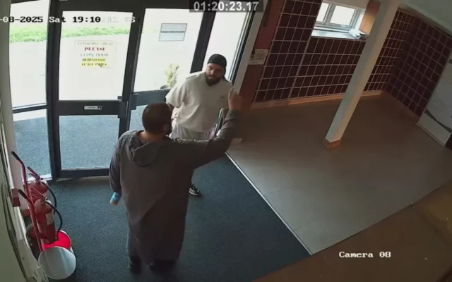 Jihad al-Shamie and Mohammad Bashir pictured on CCTV inside Al-Sunnah Mosque.