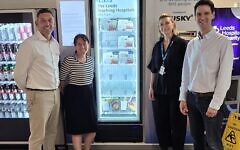 Left to right: Craig Richardson, Director of Estates & Facilities & Deputy Chief Executive Leeds Teaching Hospitals NHS Trust; Dr Wilder, chair of the Leeds Teaching Hospitals Trust Jewish Network; Suzanne Dunkley, Chief People Officer, Leeds Teaching Hospital; Rabbi Alby Chait, Jewish chaplain at Leeds Teaching Hospital, all standing by the newly installed kosher food vending machine. August 9th 2026. Pic: Courtesy
