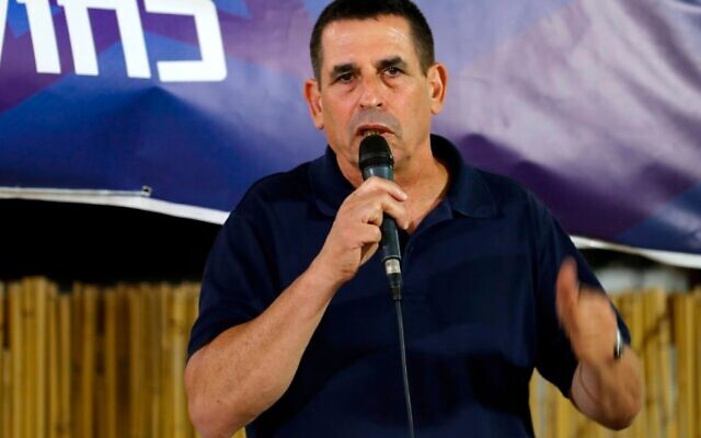 Yoav Segalovitz speaks to an Israeli Arab crowd during an election campaign meeting in the Arab town of Shefa-'Amr in Northern Israel on August 26, 2019. (AHMAD GHARABLI/AFP via Getty Images via JTA)