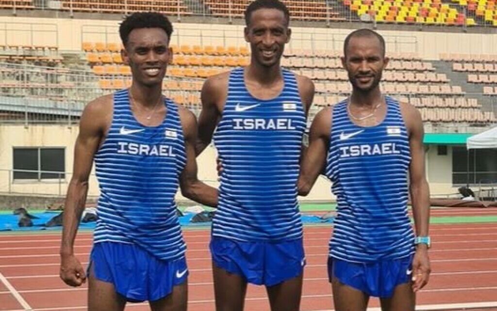 Israeli marathon runners at the European Athletics Championships. Credit: Israel Arabic/X