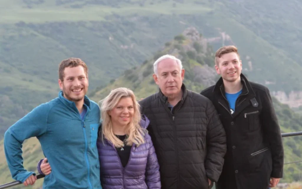 From left to right: Avner, Sara, Benjamin and Yair Netanyahu. Photo Credit: PMO