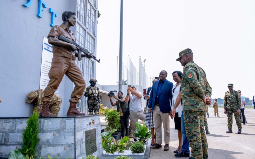 General Muhoozi Kainerugaba at the unveiling of the statue (Credit: Ugandan Broadcasting Corporation)