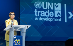 Rebeca Grynspan speaks at a 2024 UN conference (Photo: Creative Commons/Gustavo Baretto - United Nations)
