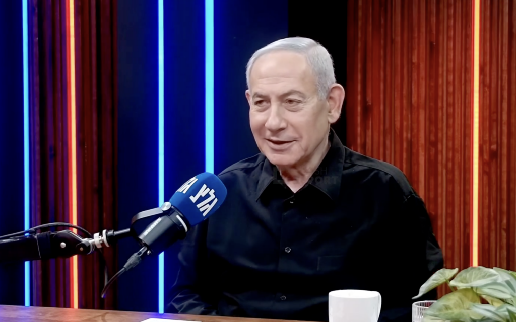 Israeli Prime Minister Benjamin Netanyahu during an interview with Galey Israel radio. (Credit: Galey Israel)
