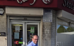 Yehuda Fagleman outside State Fayre kosher bakery in Manchester. Yehuda Fagleman outside State Fayre kosher bakery in Manchester.