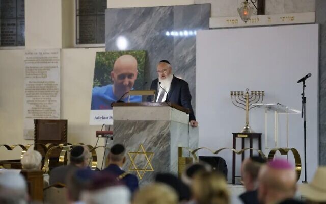 Bereaved relatives and survivors stood alongside worshippers, Jewish community leaders, politicians, police chiefs and civic figures at the same synagogue where terrorist Jihad Al-Shamie struck on the holiest day of the Jewish calendar.