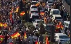 Thousands of Spanish residents of Ceuta take to the streets to protest migrant camps. Pic: Twitter/X