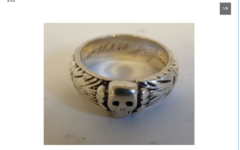 Lot 252, Amersham Auction Rooms
German white metal SS Death Head ring