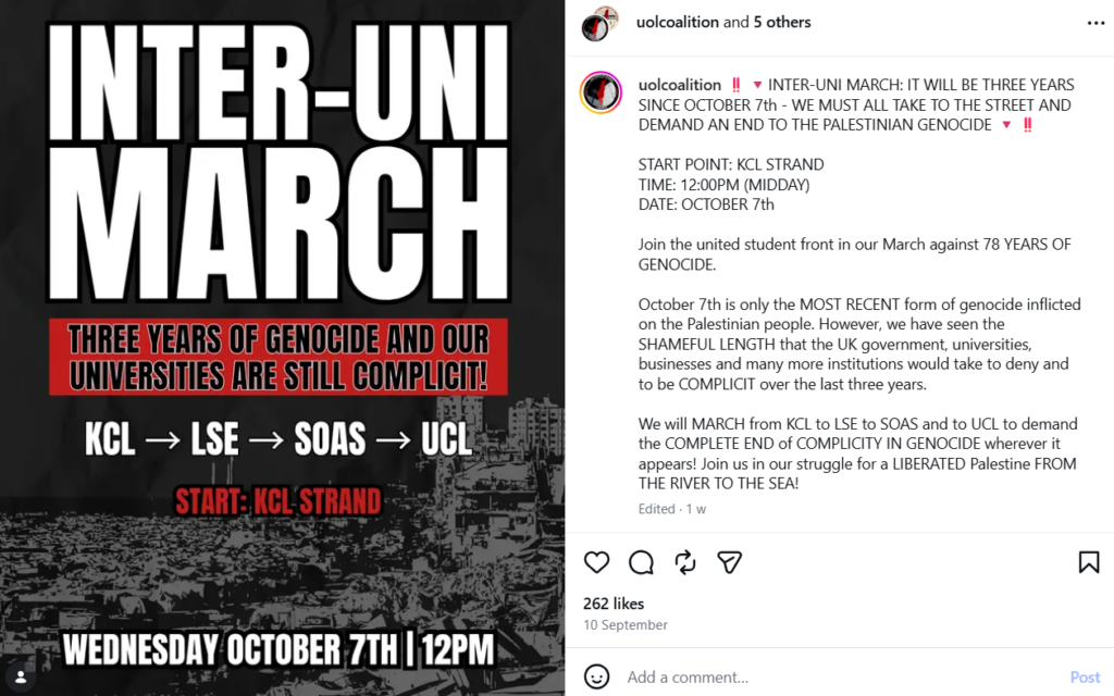 The march advertised by the anti-Israel coalition