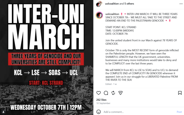 The march advertised by the anti-Israel coalition