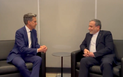Ed Miliband meeting Iranian foreign minister Abbas Araghchi