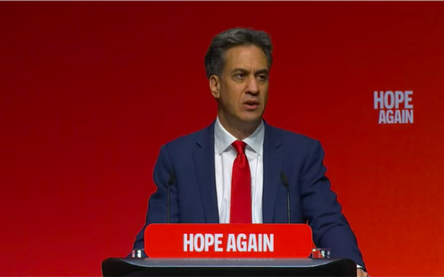 Ed Miliband address Labour conference as Foreign Secretary