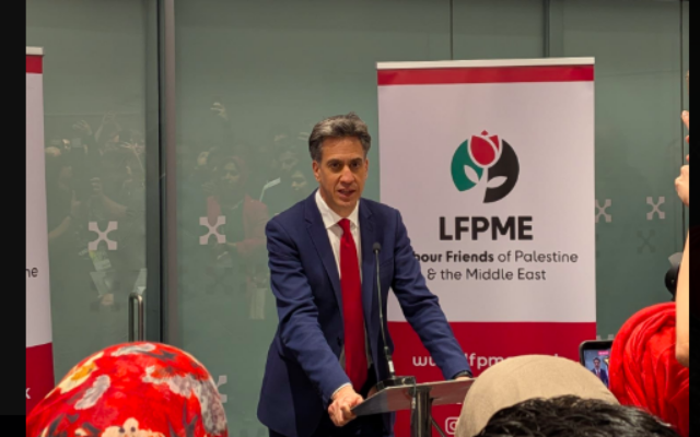 Ed Miliband speaks at Labour Friends of Palestine event