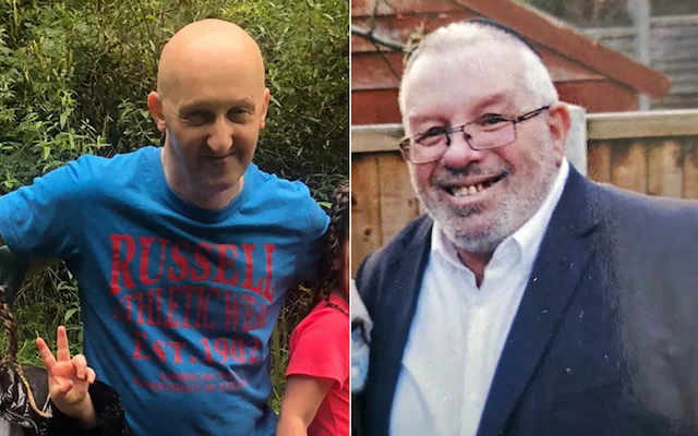 Adrian Daulby, left, and Melvin Cravitz, who were killed in the Manchester synagogue terror attack.