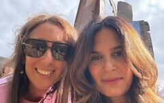 Deborah Joseph (right) with Gail Garcia at today's SINCE 9/11 memorial at Queen Elizabeth Olympic Park