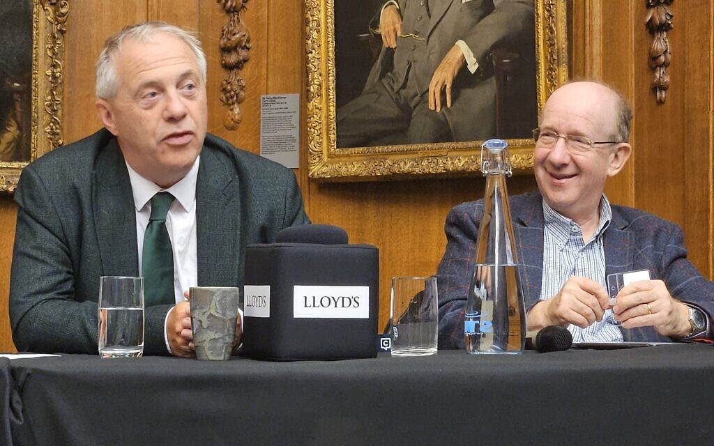John Mann (left) and Danny Finkelstein at the Lloyd's of London event on Wednesday.