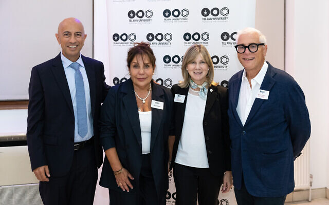 Avi Issacharoff, Life magazine editor Brigit Grant, TAU CEO Cara Case,  TAU Trust Chair David Meller CBE. Photo: Shai Dolev