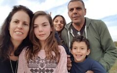 Yaniv, on the far right, with Ariel, below. Keshet, centre. Mother, Yasmin, on the left, with Tchelet on her right. Pic: Courtesy