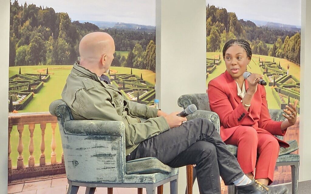 Kemi Badenoch is interviewed by Simon Sebag Montefiore at the Cliveden Literary Festival on 10 October