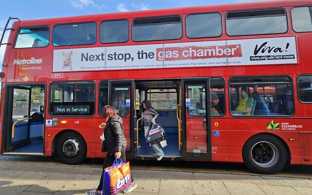 The advert on a 141 bus at Burnt Oak on Sunday 4 October