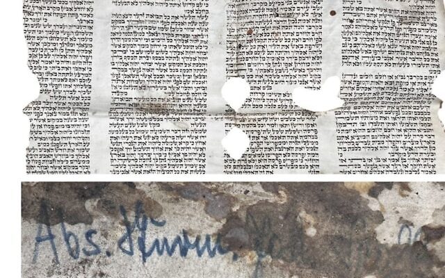 Auction catalogue page for the piece of Torah scroll (Photo: Valkyrie Auctions website)