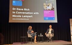 Dr Dave Rich discusses his new book, From Be’eri to Bondi, with journalist Nicole Lampert at JW3 in London. Dr Dave Rich discusses his new book, From Be’eri to Bondi, with journalist Nicole Lampert at JW3 in London.