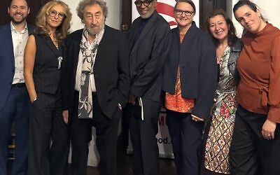 From left: President of the Board of Deputies Phil Rosenberg, Tracy-Ann Oberman, Howard Jacobson, Trevor Phillips. director Brigid Larmour, Debby Lee and Liat Rosenthal, the BOD's Director of Culture, Education and Communities