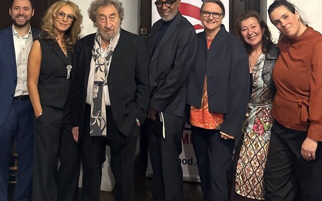From left: President of the Board of Deputies Phil Rosenberg, Tracy-Ann Oberman, Howard Jacobson, Trevor Phillips. director Brigid Larmour, Debby Lee and Liat Rosenthal, the BOD's Director of Culture, Education and Communities