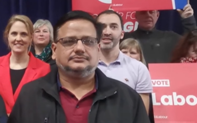 Ansar Gulzar (forefront) stood as a Labour council candidate last year