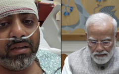 Injured pilot Captain Smit Machchhar speaks to Indian Prime Minister Narendra Modi from hospital.