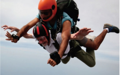 On October 23, 102-year-old Holocaust survivor, World War II veteran, and Guinness World Record holder Walter Bingham will skydive from 13,000 feet near Masada to raise funds for lone soldiers and B'not Sherut in Israel. Walter previously skydived at age 100 (pictured)