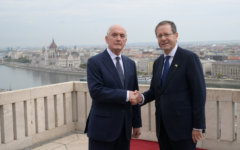 Hungarian President András Baka with Israeli President Isaac Herzog Hungarian President András Baka with Israeli President Isaac Herzog