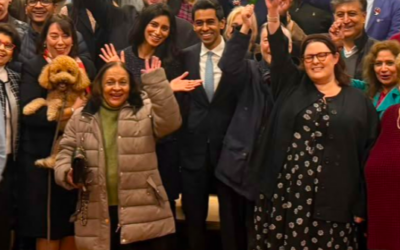Ameet Jogia celebrates being reselected to fight the Hendon seat with local party activists