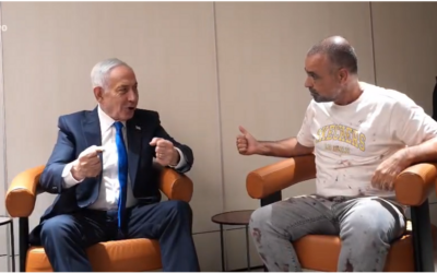 Benjamin Netanyahu and Yaniv Hayoun, who intervened on the FlyDubai flight